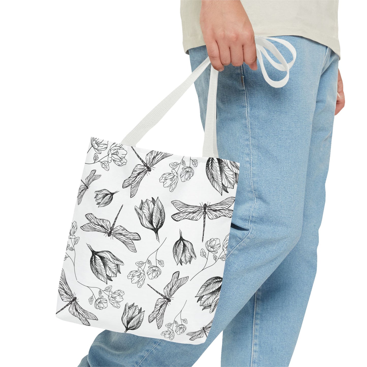 Dragonfly Floral Tote Bag