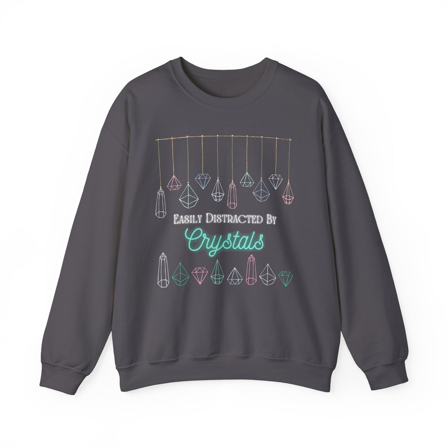 Distracted by Crystals Unisex Heavy Blend™ Crewneck Sweatshirt