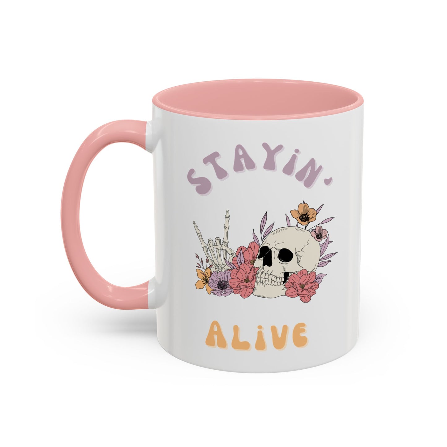 Stayin' Alive Accent Coffee Mug (11, 15oz)