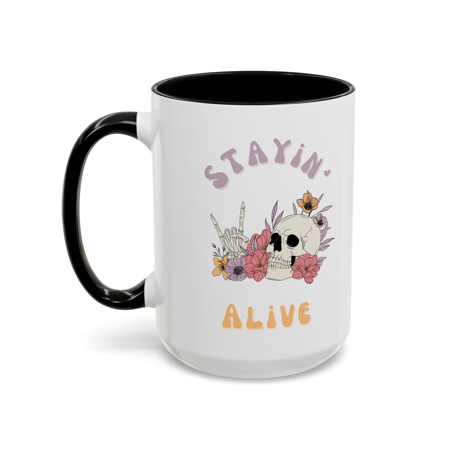 Stayin' Alive Accent Coffee Mug (11, 15oz)