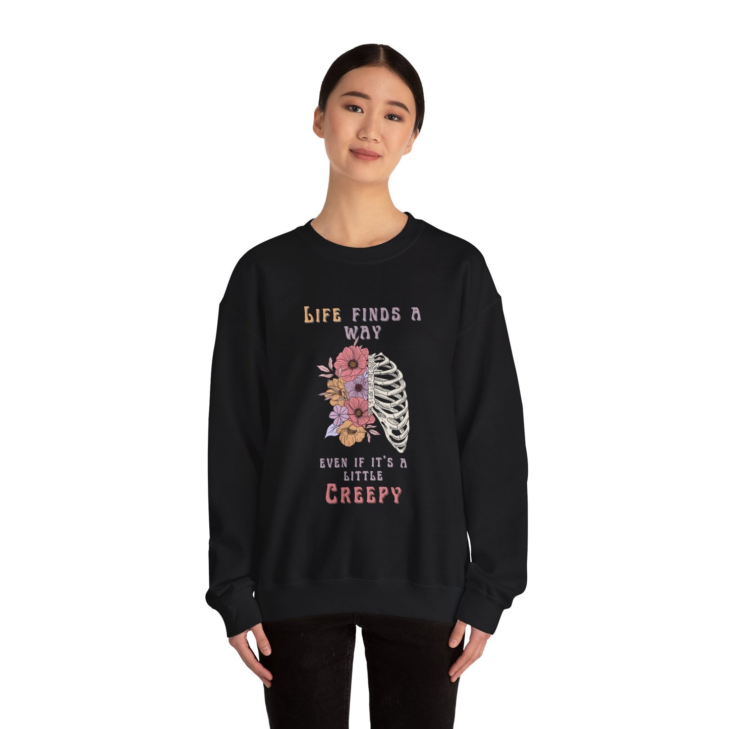 Life Finds a Way Even If It's A Little Creepy Unisex Heavy Blend™ Crewneck Sweatshirt