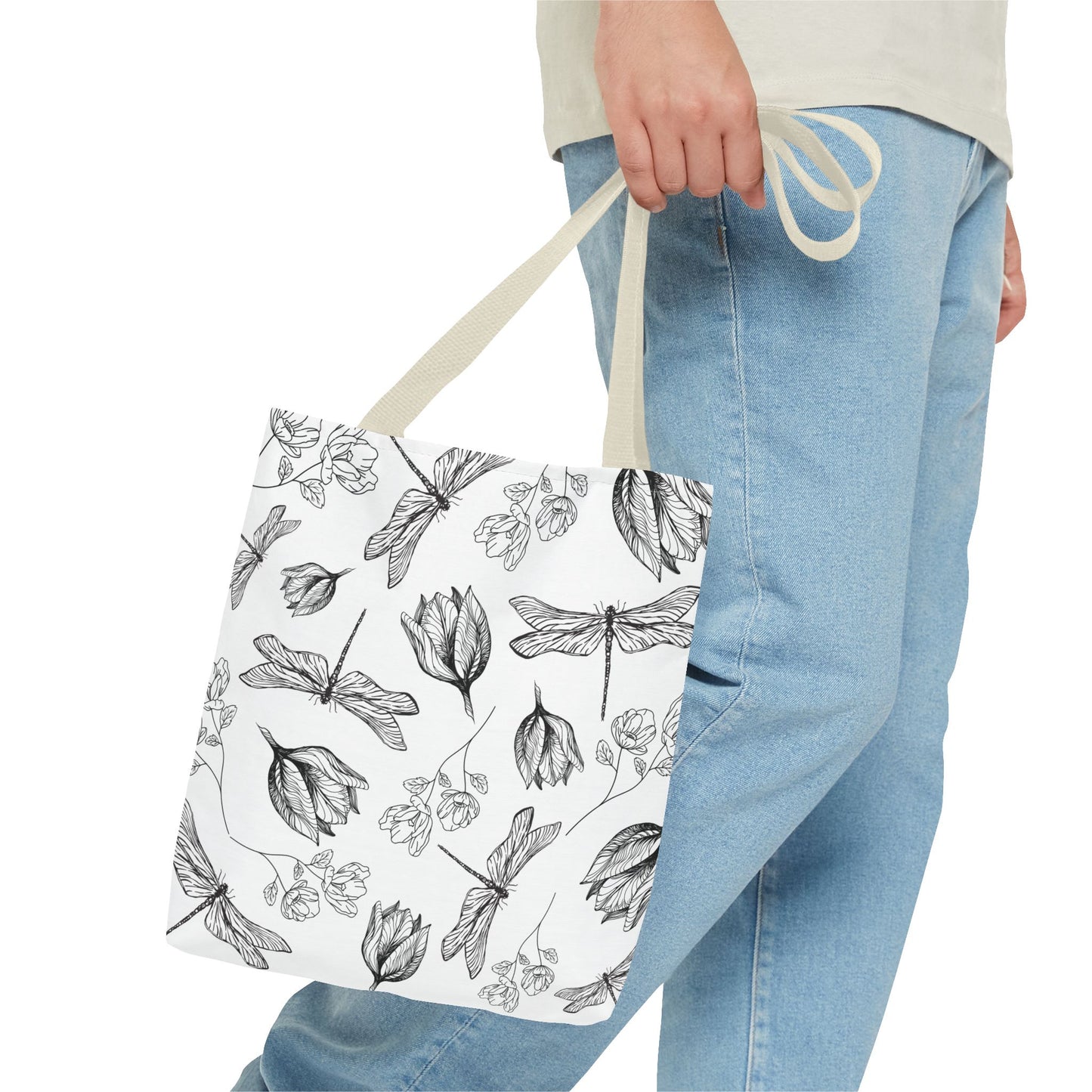 Dragonfly Floral Tote Bag