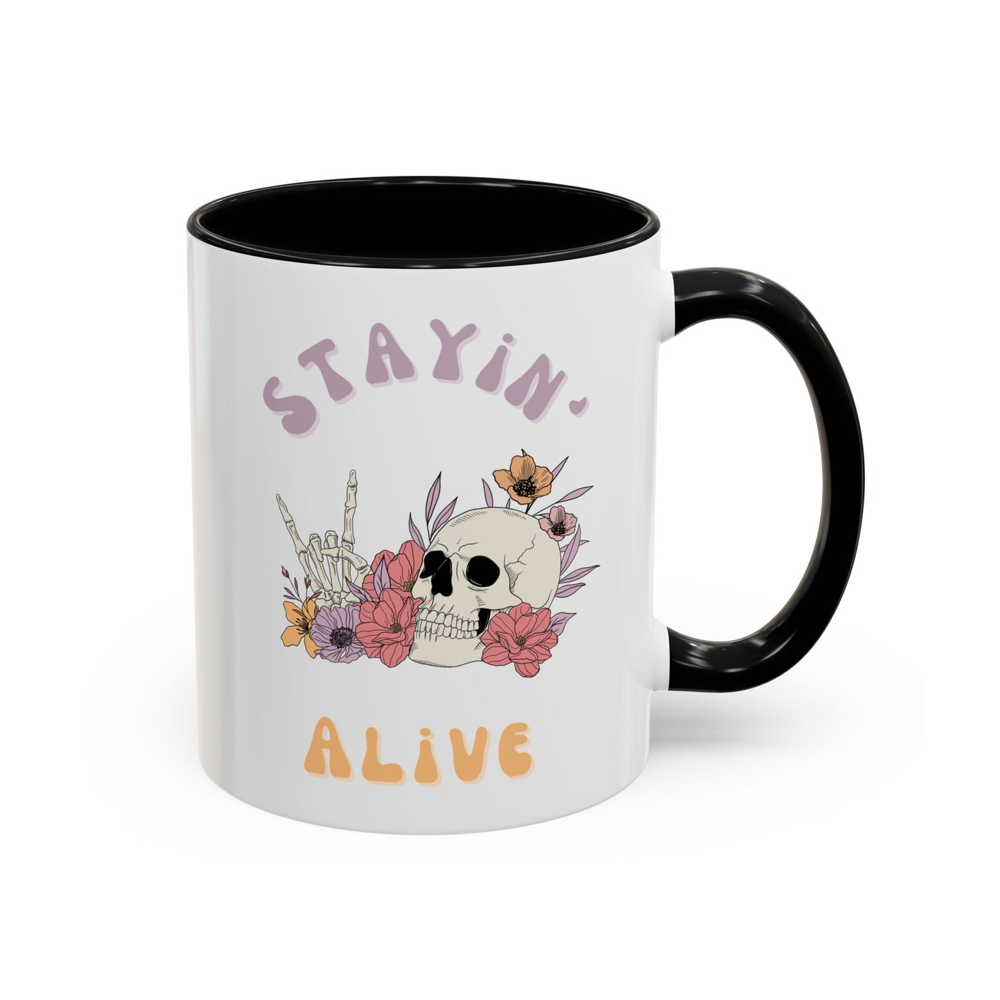 Stayin' Alive Accent Coffee Mug (11, 15oz)