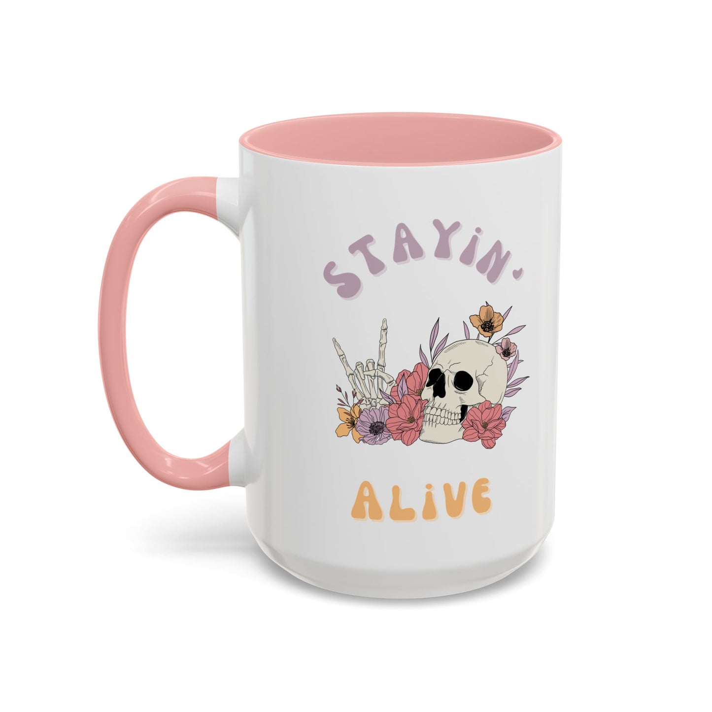 Stayin' Alive Accent Coffee Mug (11, 15oz)