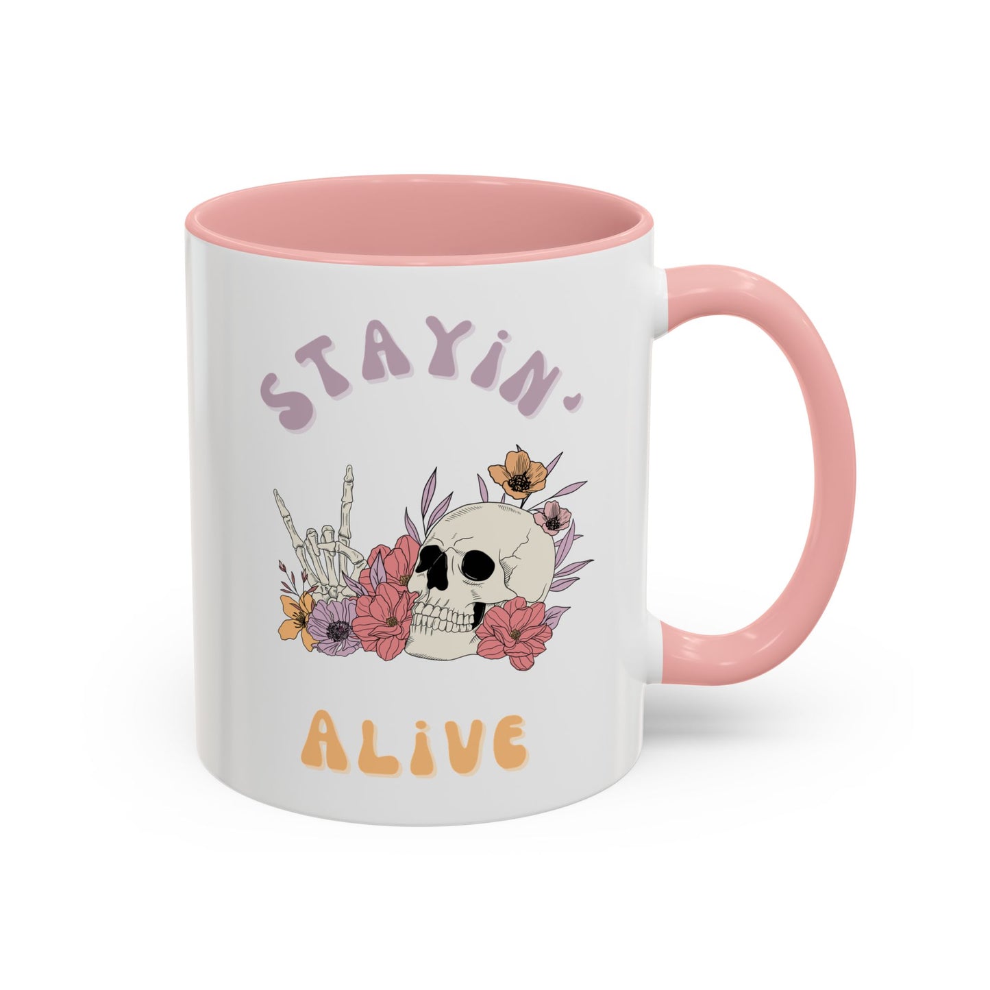 Stayin' Alive Accent Coffee Mug (11, 15oz)