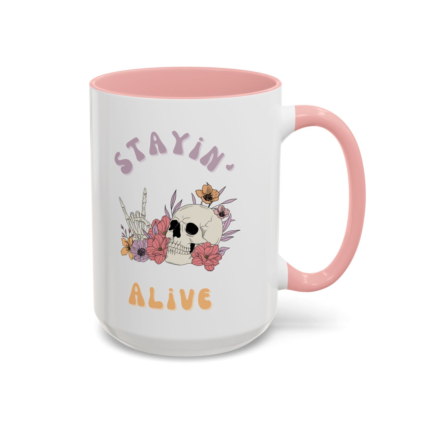 Stayin' Alive Accent Coffee Mug (11, 15oz)