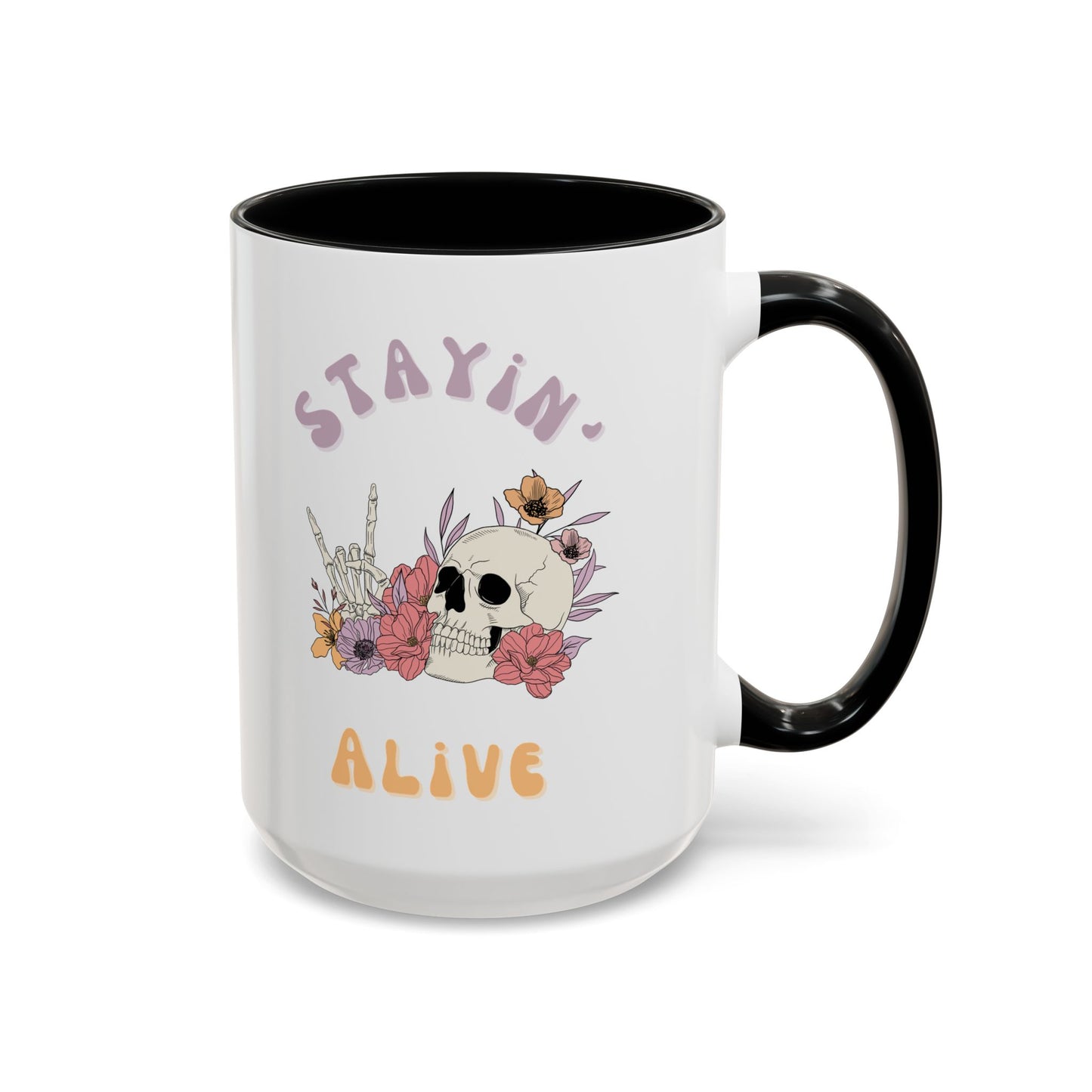 Stayin' Alive Accent Coffee Mug (11, 15oz)