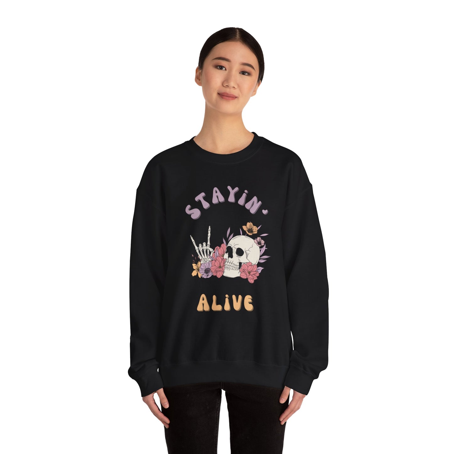 Stayin' Alive Unisex Heavy Blend™ Crewneck Sweatshirt