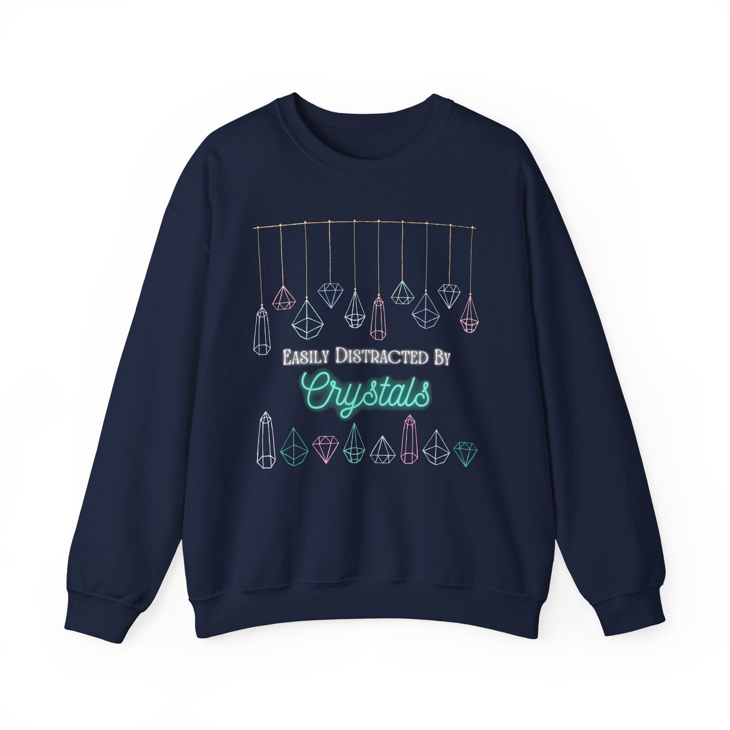 Distracted by Crystals Unisex Heavy Blend™ Crewneck Sweatshirt