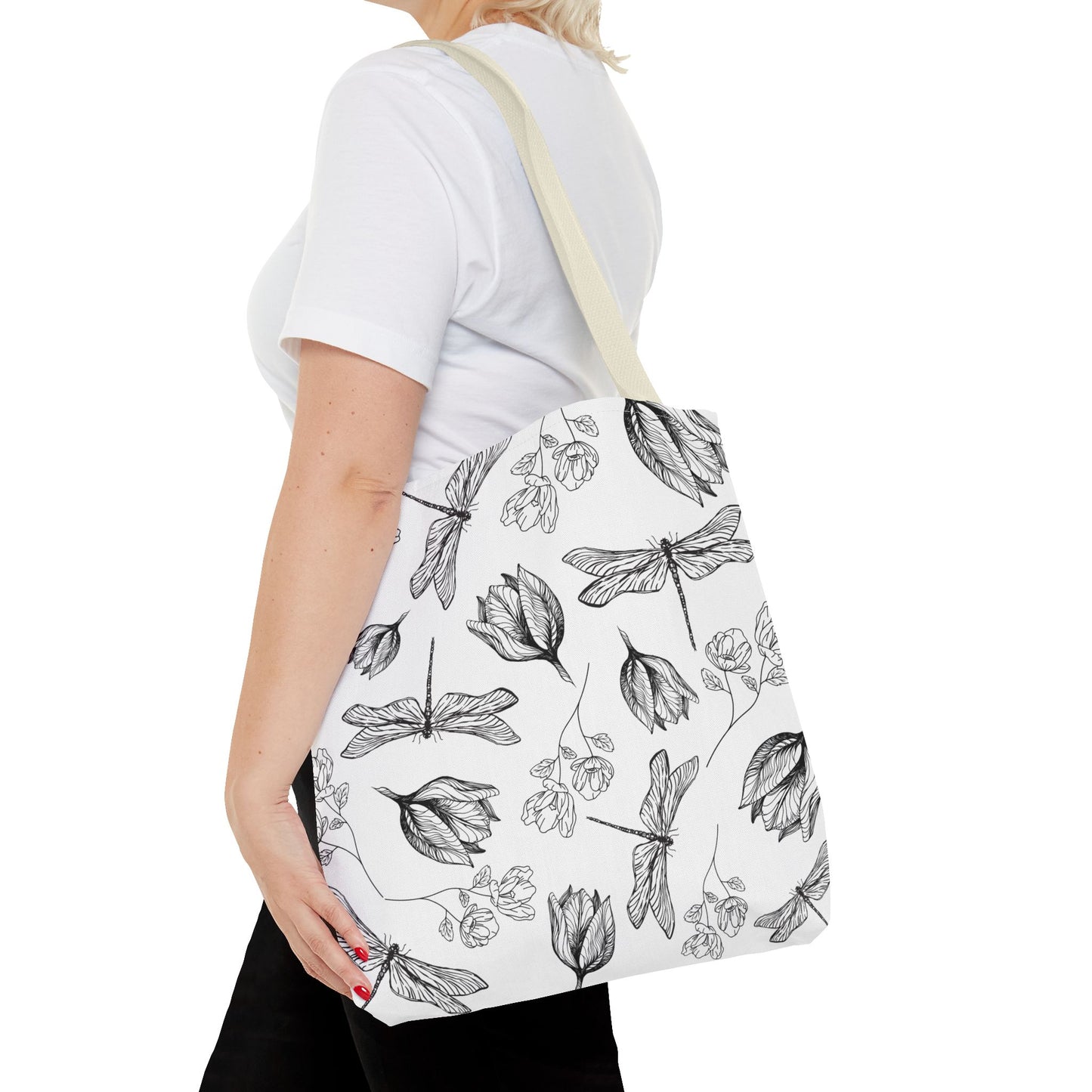 Dragonfly Floral Tote Bag