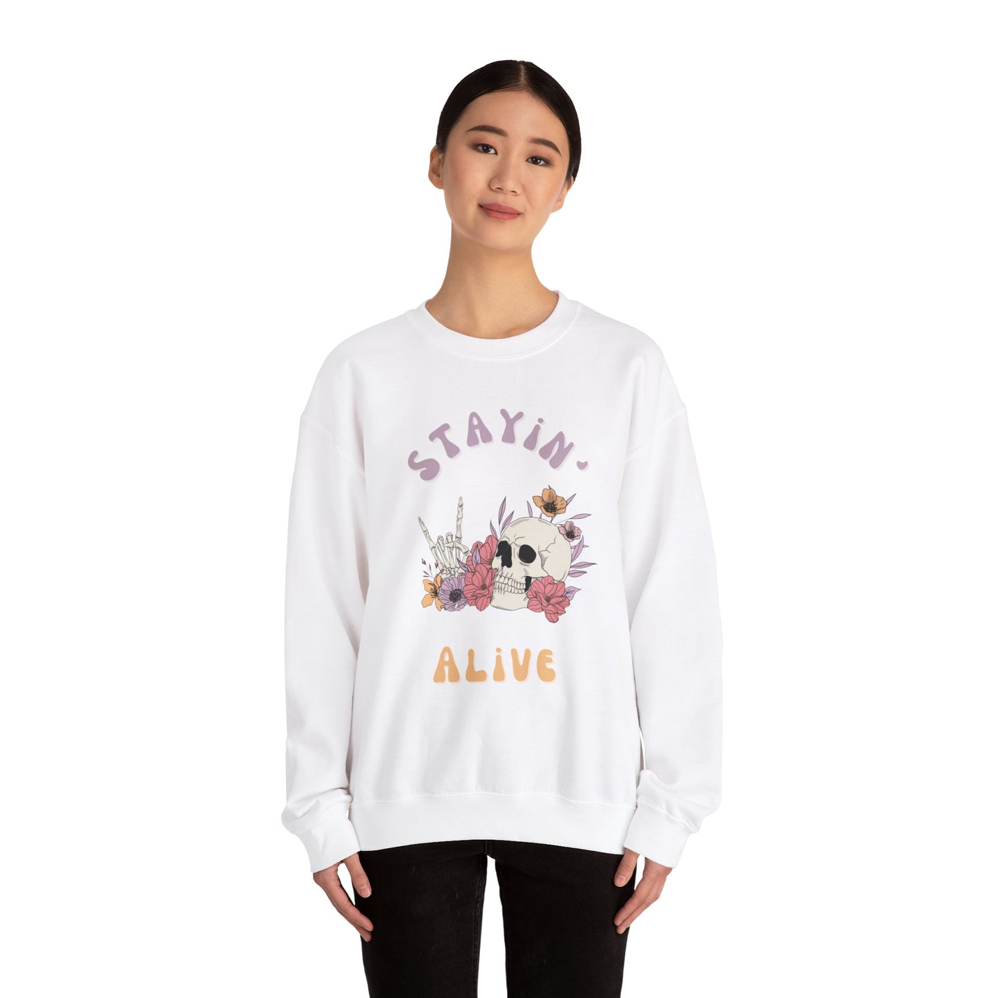 Stayin' Alive Unisex Heavy Blend™ Crewneck Sweatshirt