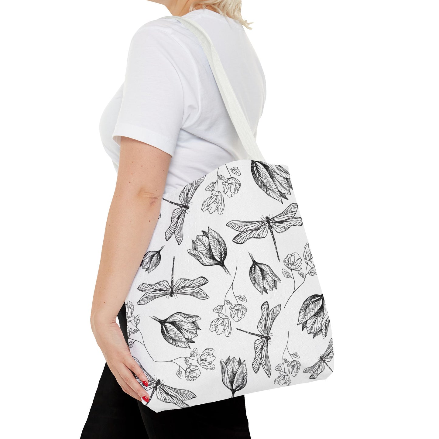 Dragonfly Floral Tote Bag