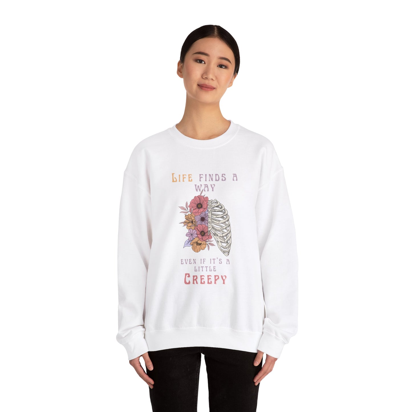 Life Finds a Way Even If It's A Little Creepy Unisex Heavy Blend™ Crewneck Sweatshirt